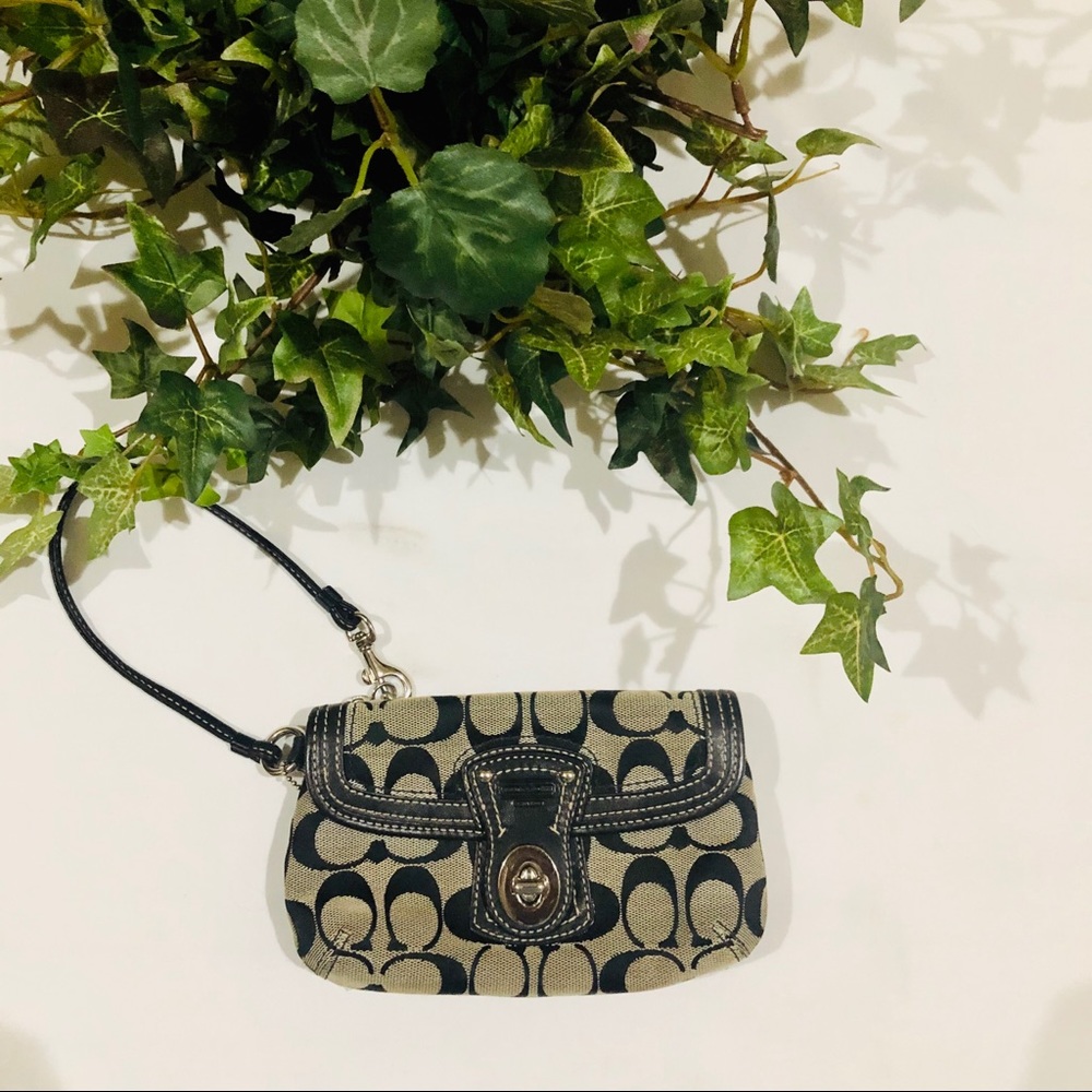 Authentic, Classic Black Coach Clutch/Wristlet - image 1